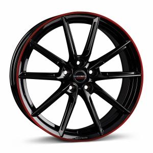 BORBET LX18 Black Glossy Rim Red 8x18 5/114.3 ET48 B72.6 | Alk. 259,79 €