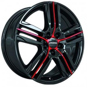 RONAL R57 Gloss Black Red 7.5x18 4/100 ET44 B68 | Alk. 243,04 €