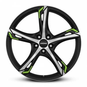 RONAL R62 Green Jet Black Matt front cut 7.5x18 5/112 ET51 B76 | Alk. 313,72 €